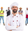 Chef with his arms crossed over white background Chef with his arms crossed over white background